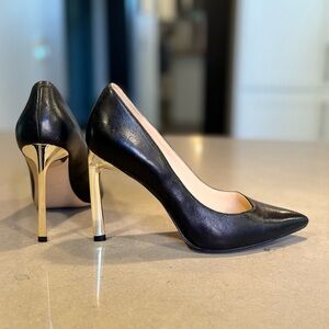Elegant Black and Gold Women's Heels